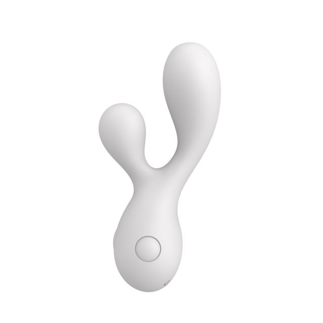 4.65'' White Dual-Arm Rechargeable Waterproof Silicone Vibrator – 10-Speed and Ergonomic Curved Design