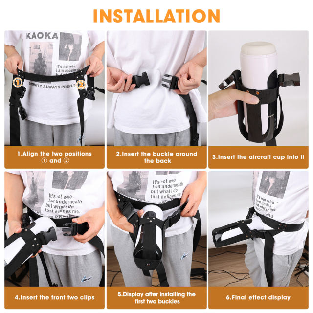 Wearable Adjustable Harness for Male Masturbators – Universal ABS + Nylon Strap System, Hands-Free Support, Black