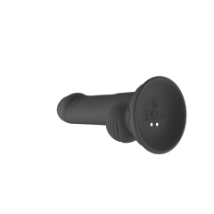 5.12'' Black Rechargeable Waterproof Thrusting Silicone Vibrator – 10 Modes and Remote Control