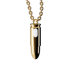 3.07'' Waterproof Rechargeable Gold Metal Vibrating Necklace Egg – 12 Modes and Remote-Controlled