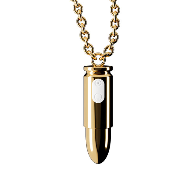 3.07'' Waterproof Rechargeable Gold Metal Vibrating Necklace Egg – 12 Modes and Remote-Controlled