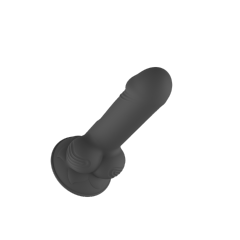 5.12'' Black Rechargeable Waterproof Thrusting Silicone Vibrator – 10 Modes and Remote Control