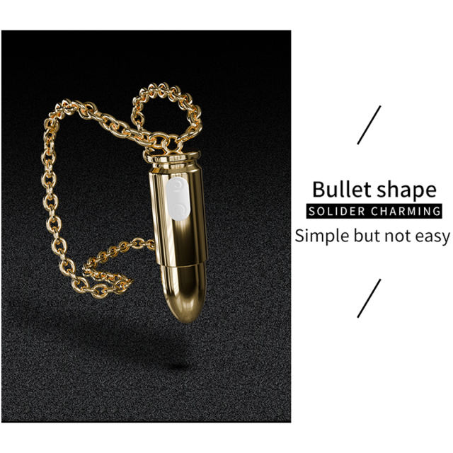 3.07'' Waterproof Rechargeable Gold Metal Vibrating Necklace Egg – 12 Modes and Remote-Controlled