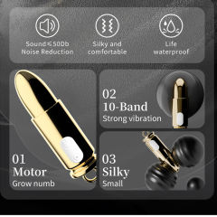 3.07'' Waterproof Rechargeable Gold Metal Vibrating Necklace Egg – 12 Modes and Remote-Controlled