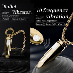 3.07'' Waterproof Rechargeable Gold Metal Vibrating Necklace Egg – 12 Modes and Remote-Controlled