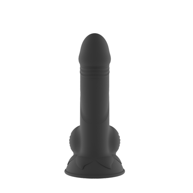 5.12'' Black Rechargeable Waterproof Thrusting Silicone Vibrator – 10 Modes and Remote Control