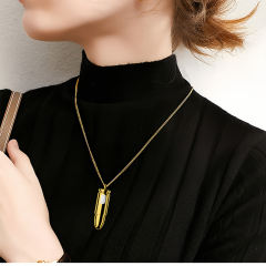 3.07'' Waterproof Rechargeable Gold Metal Vibrating Necklace Egg – 12 Modes and Remote-Controlled
