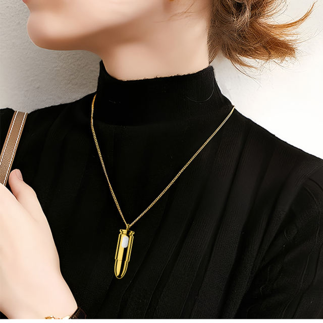 3.07'' Waterproof Rechargeable Gold Metal Vibrating Necklace Egg – 12 Modes and Remote-Controlled