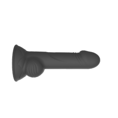 5.12'' Black Rechargeable Waterproof Thrusting Silicone Vibrator – 10 Modes and Remote Control