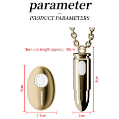 3.07'' Waterproof Rechargeable Gold Metal Vibrating Necklace Egg – 12 Modes and Remote-Controlled