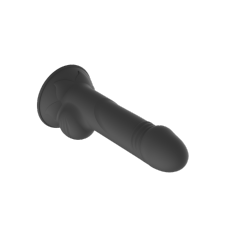 5.12'' Black Rechargeable Waterproof Thrusting Silicone Vibrator – 10 Modes and Remote Control