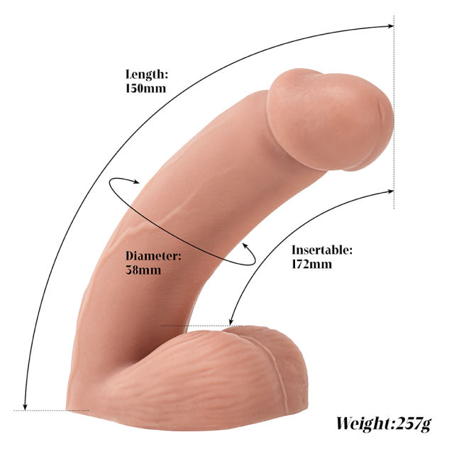 6.78'' Flesh Soft Silicone Bent Realistic Silicone Dildo