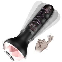 4.53'' Black Waterproof Rechargeable Rotating Vibrator – 10 Modes and Slim Design