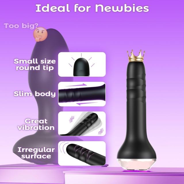 4.53'' Black Waterproof Rechargeable Rotating Vibrator – 10 Modes and Slim Design