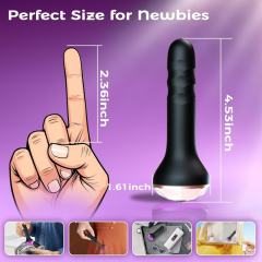 4.53'' Black Waterproof Rechargeable Rotating Vibrator – 10 Modes and Slim Design