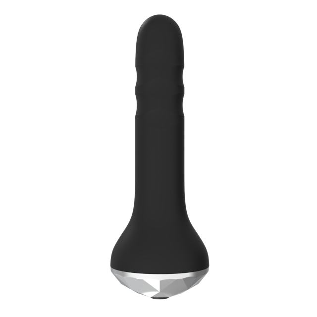 4.53'' Black Waterproof Rechargeable Rotating Vibrator – 10 Modes and Slim Design