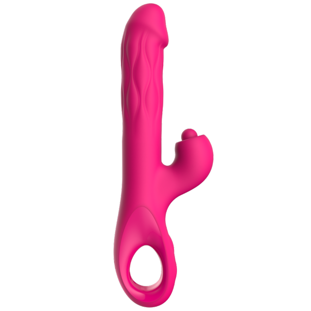 9.93'' Magenta Waterproof Rechargeable 5-in-1 App-Controlled Vibrator – Expanding, Thrusting, Tapping, 9 Modes
