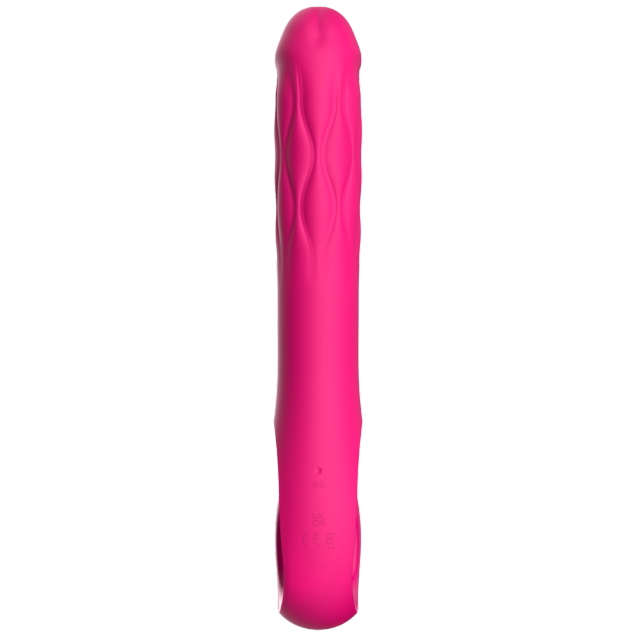 9.93'' Magenta Waterproof Rechargeable 5-in-1 App-Controlled Vibrator – Expanding, Thrusting, Tapping, 9 Modes