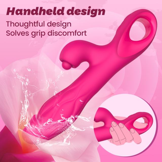 9.93'' Magenta Waterproof Rechargeable 5-in-1 App-Controlled Vibrator – Expanding, Thrusting, Tapping, 9 Modes