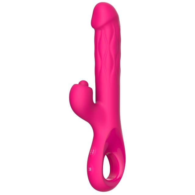 9.93'' Magenta Waterproof Rechargeable 5-in-1 App-Controlled Vibrator – Expanding, Thrusting, Tapping, 9 Modes