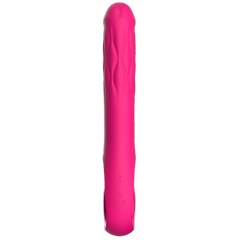 9.93'' Magenta Waterproof Rechargeable 5-in-1 App-Controlled Vibrator – Expanding, Thrusting, Tapping, 9 Modes