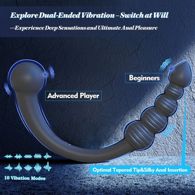 13.79'' Black Flexible Vibrating Prostate & Anal Wand – 10 Modes and Magnetic USB Rechargeable