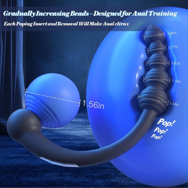 13.79'' Black Flexible Vibrating Prostate & Anal Wand – 10 Modes and Magnetic USB Rechargeable