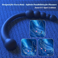 13.79'' Black Flexible Vibrating Prostate & Anal Wand – 10 Modes and Magnetic USB Rechargeable