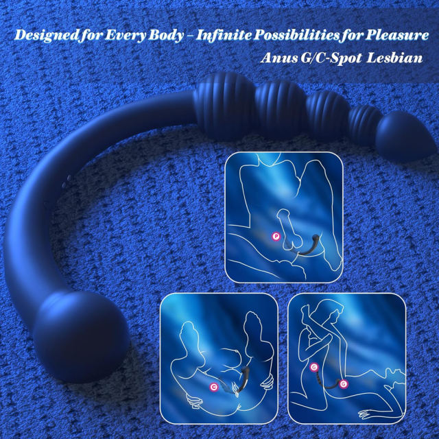 13.79'' Black Flexible Vibrating Prostate & Anal Wand – 10 Modes and Magnetic USB Rechargeable