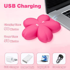 Magenta 10-Mode Vibrating Nipple & Clitoral Clamp Set – USB Rechargeable, Dual-Stimulation, Waterproof