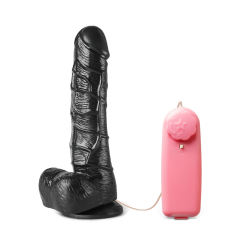 Black Color Multi-Speed Vibrating and Rotating Realistic Dildo with Suction Cup