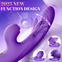 9.26'' Purple Vibrating Tapping App-Controlled Vibrator – 10 Modes, Magnetic USB Rechargeable, Waterproof