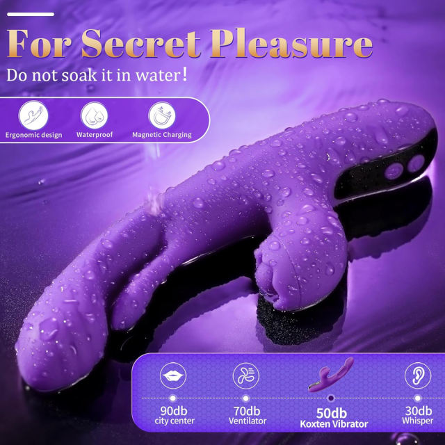 9.26'' Purple Vibrating Tapping App-Controlled Vibrator – 10 Modes, Magnetic USB Rechargeable, Waterproof