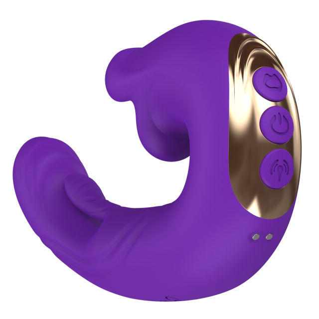 7.68'' Purple Vibrating Tongue-Licking Tapping App-Controlled Vibrator – 10 Modes, Magnetic USB Rechargeable, Waterproof