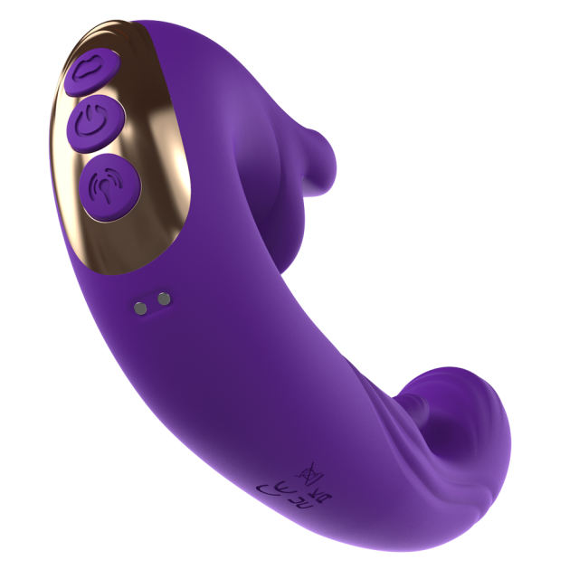 7.68'' Purple Vibrating Tongue-Licking Tapping App-Controlled Vibrator – 10 Modes, Magnetic USB Rechargeable, Waterproof