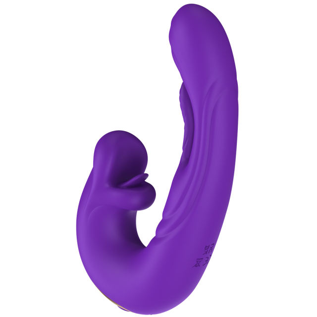 7.68'' Purple Vibrating Tongue-Licking Tapping App-Controlled Vibrator – 10 Modes, Magnetic USB Rechargeable, Waterproof