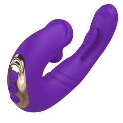 7.68'' Purple Vibrating Tongue-Licking Tapping App-Controlled Vibrator – 10 Modes, Magnetic USB Rechargeable, Waterproof