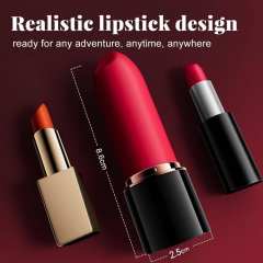 3.51'' Black & Red Lipstick Vibrator – 10 Modes, Magnetic USB Rechargeable, Waterproof, 3 Silicone Heads