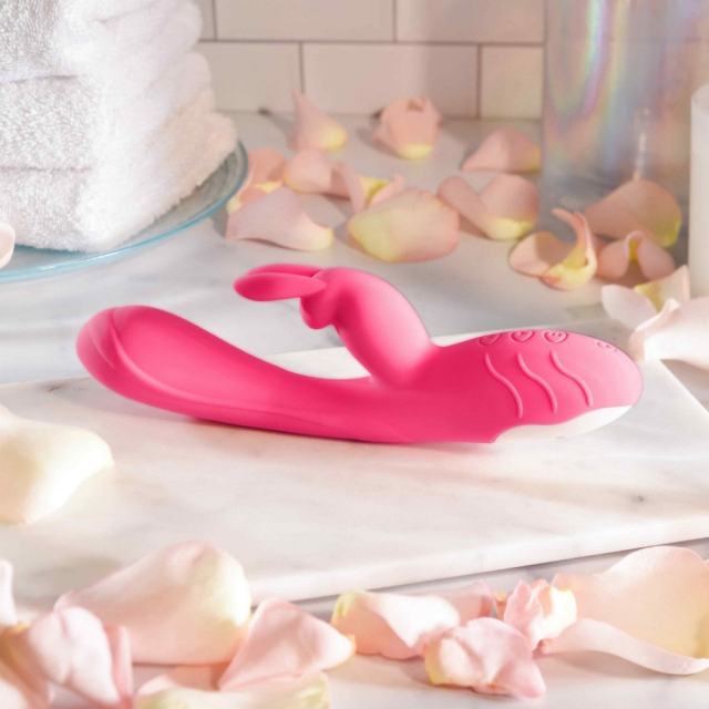 Customizable  7.88'' Pink Rechargeable Waterproof Silicone Rabbit Vibrator – 10-Speed Dual-Motor with G-Spot & Clitoral Stimulation