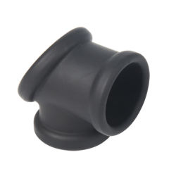Black Silicone Cock Ring – Stretchable Tunnel Design, Soft Medical-Grade Silicone