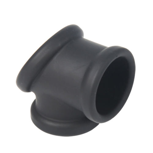 Black Silicone Cock Ring – Stretchable Tunnel Design, Soft Medical-Grade Silicone