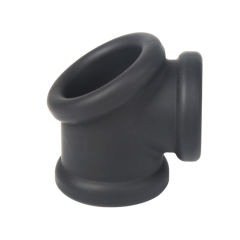 Black Silicone Cock Ring – Stretchable Tunnel Design, Soft Medical-Grade Silicone