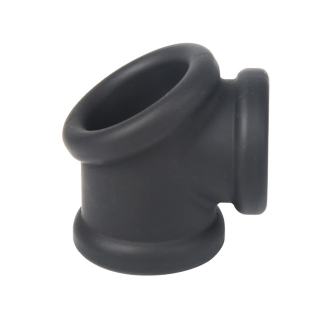 Black Silicone Cock Ring – Stretchable Tunnel Design, Soft Medical-Grade Silicone