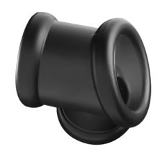 Black Silicone Cock Ring – Stretchable Tunnel Design, Soft Medical-Grade Silicone