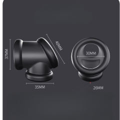 Black Silicone Cock Ring – Stretchable Tunnel Design, Soft Medical-Grade Silicone