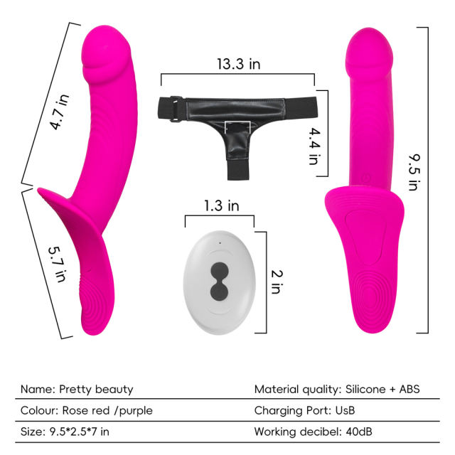 9.65'' Magenta Waterproof Rechargeable Silicone Wearable Vibrator with Finger-Like Motion – 7 Modes and Remote Controlled