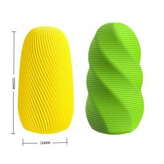 3.74'' Dual-Pack Textured TPE Male Masturbators – Yellow & Green, Stretchable Soft Sleeve