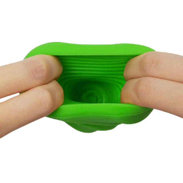 3.74'' Dual-Pack Textured TPE Male Masturbators – Yellow & Green, Stretchable Soft Sleeve