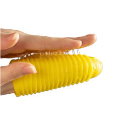 3.74'' Dual-Pack Textured TPE Male Masturbators – Yellow & Green, Stretchable Soft Sleeve