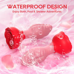 Red Waterproof Rechargeable Silicone Rotating Anal Plug – 9-Mode Vibrating, 360° Rotation, App & Remote Controlled